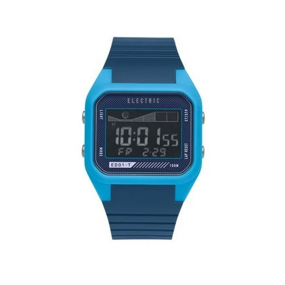 ED01 T PU Blue / Bright Blue Quartz Digital Unisex Watch EW012003-0028