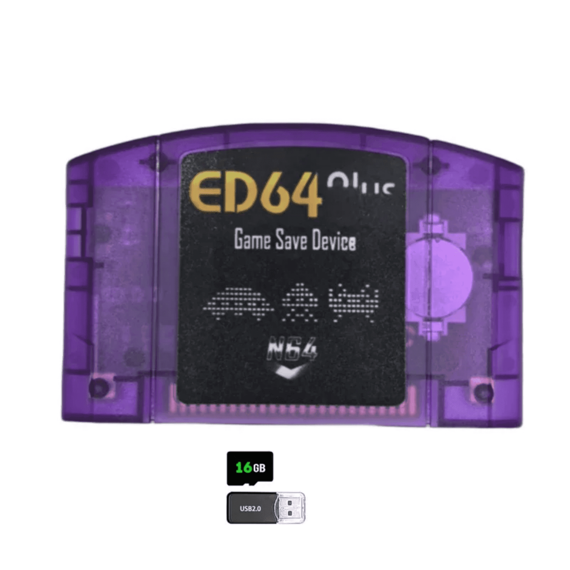 ED64 Game Cartridge Card for 64 N64 Console US Version ,16G (800+) Game(Purple Transparent Shell)