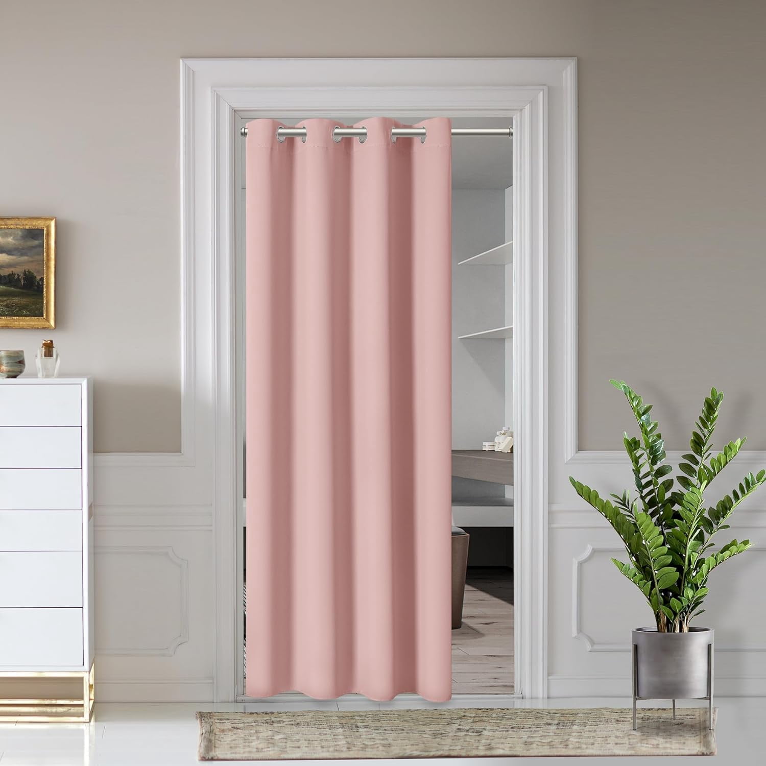 EDASCV-Door Curtains for Doorway Privacy, Pink Grommet Closet Curtains ...