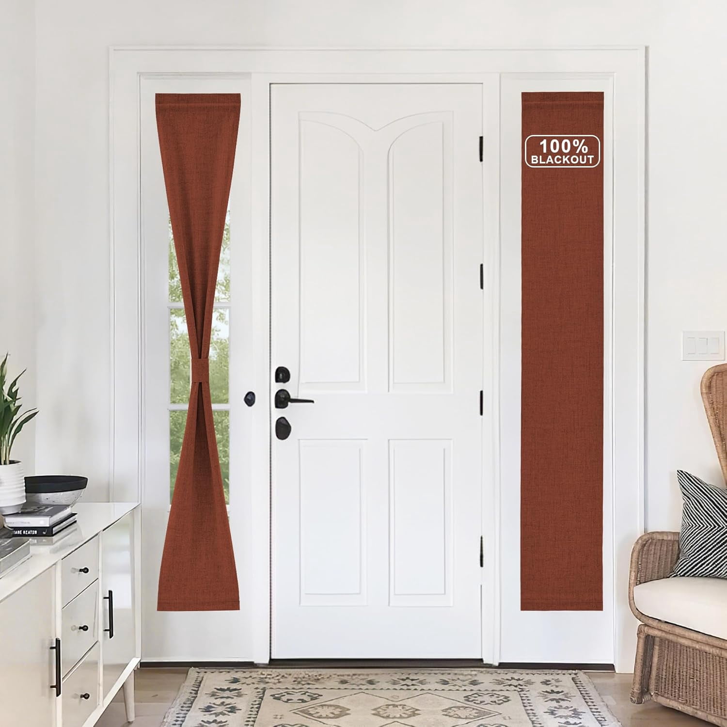 EDASCV-French Door Curtains for Window Cover, Small Narrow Linen 100% ...