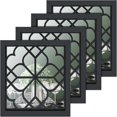 EDBG 4 Pcs 12 x 12 Inch Square Decorative Mirrors for Wall Rustic