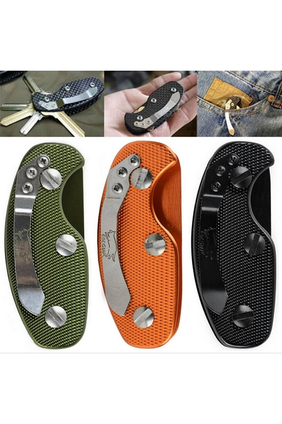 EDC Aluminum Key Holder Organizer Clip Folder Keyring Keychain Case Pocket Tool