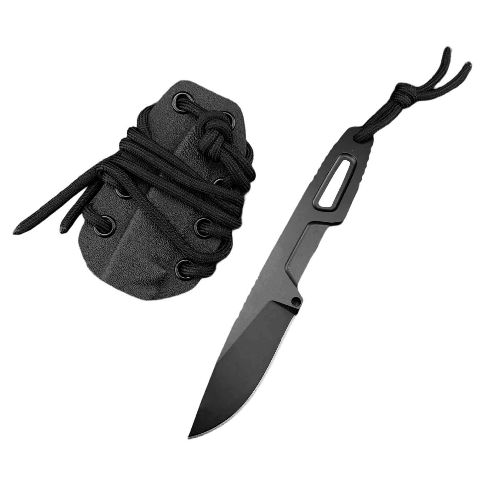 EDC Fixed Blade Utility Knife with Sheath and Lanyard, 2.7-inch Drop Point 7Cr13MoV Blade, Ideal for Camping Food Prep and Hiking