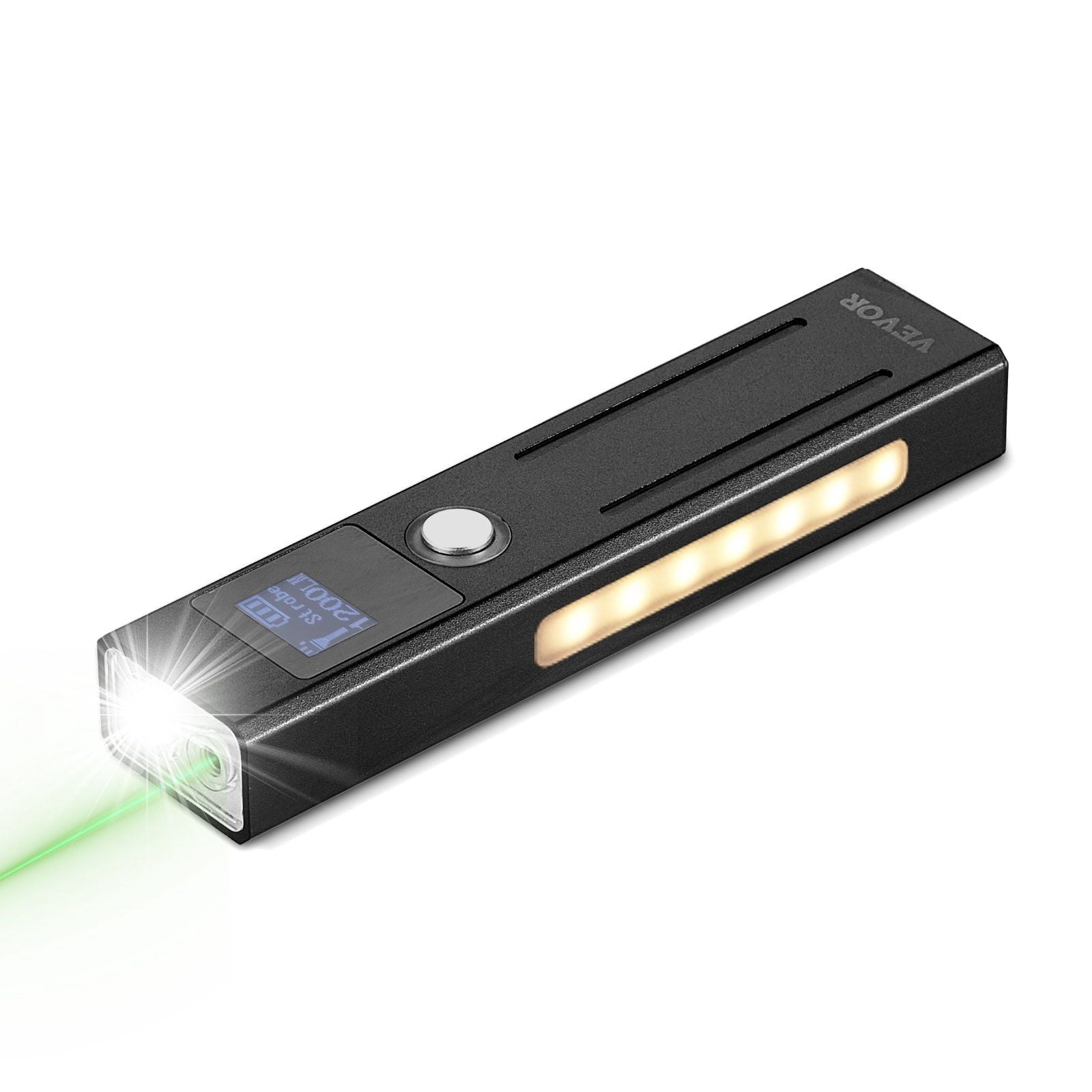 EDC Flashlight, 1200 Lumens 3-in-1 LED Flashlight with Green Light, IPX4 Waterproof Rechargeable Torch for Camping, Hiking, Presentations, Emergency Use, Portable