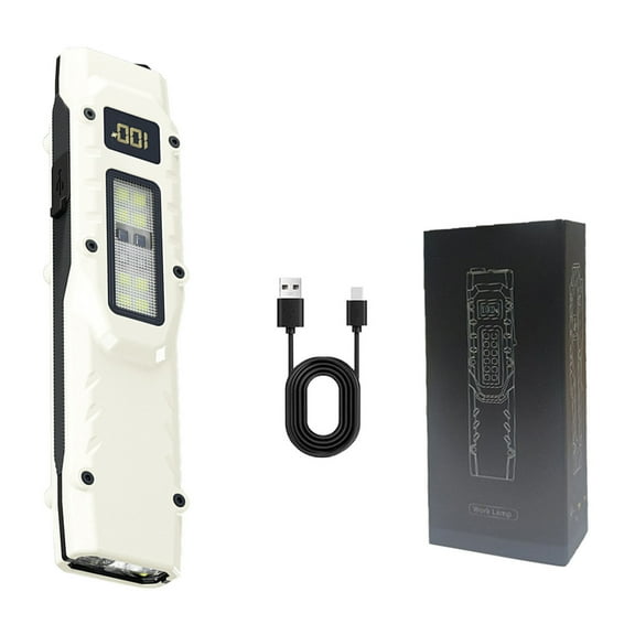 EDC Flashlight 1500 Rechargeable Slim Digital Display LED Light With Stainless Steel Body For Outdoor Adventure And Emergency Use