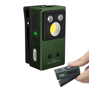 EDC Flashlight Rechargeable Clip on RGB Light with 4 Light Sources Flashlights,14 Modes USB-C Charging for Working,Cycling,Emergency - Green
