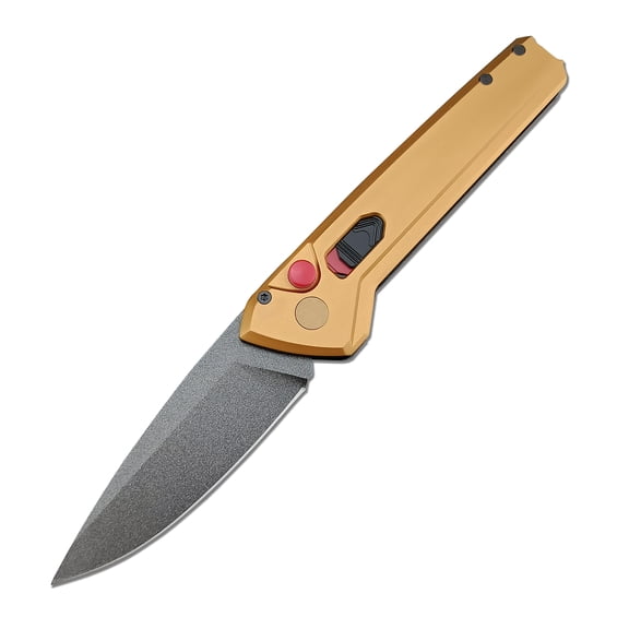 EDC Folding Pocket Knife, 440C Steel Blade T6 Aluminum Handle with Button Lock for Daily Camping Use