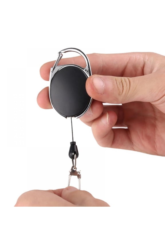 Heavy Duty Steel Cord Retractable Gear Reel Pull Key Ring Key Chain Keyring