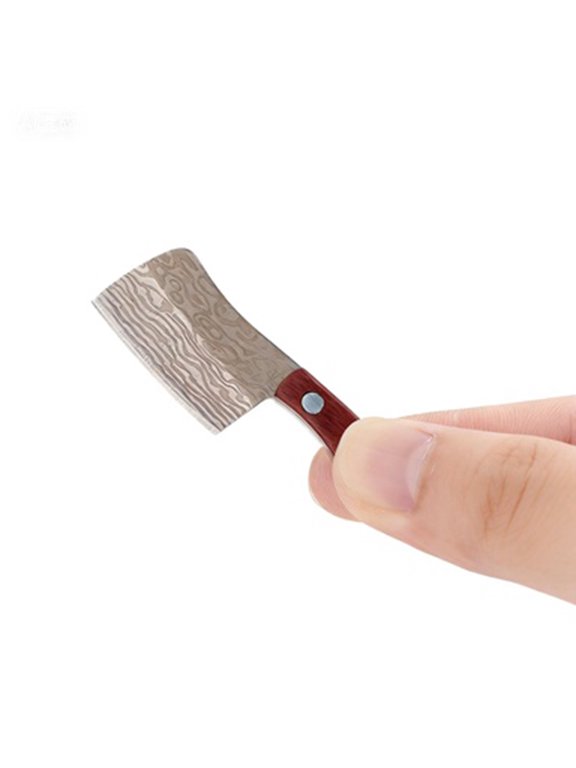 EDC Multi-Function Keyring Mini Pocket Knife Keychain Stainless Steel Necklace Knife-Damascus Pattern (B)