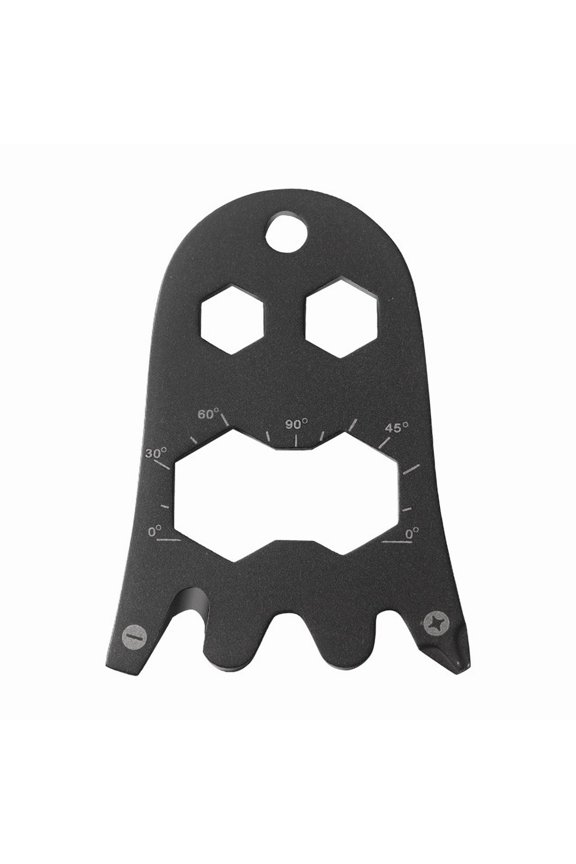 EDC Multi Tool Ghost Shape Stainless Steel Pocket Tool with Hex Wrench Bottle Opener and Keychain Hole for Everyday Carry Use