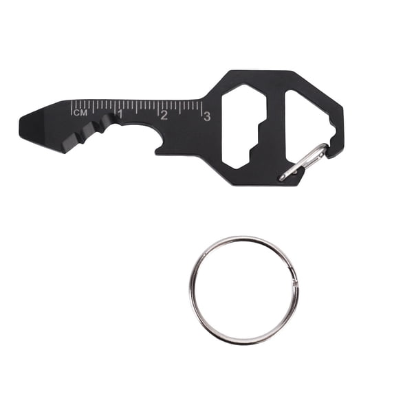 EDC Multi-tool Card Keychain Bottle Opener and Hex Wrench, Portable Pocket Screwdriver Mini Utility Gear for Outdoor Survival Camping and Daily Carry Gadget #372 Black