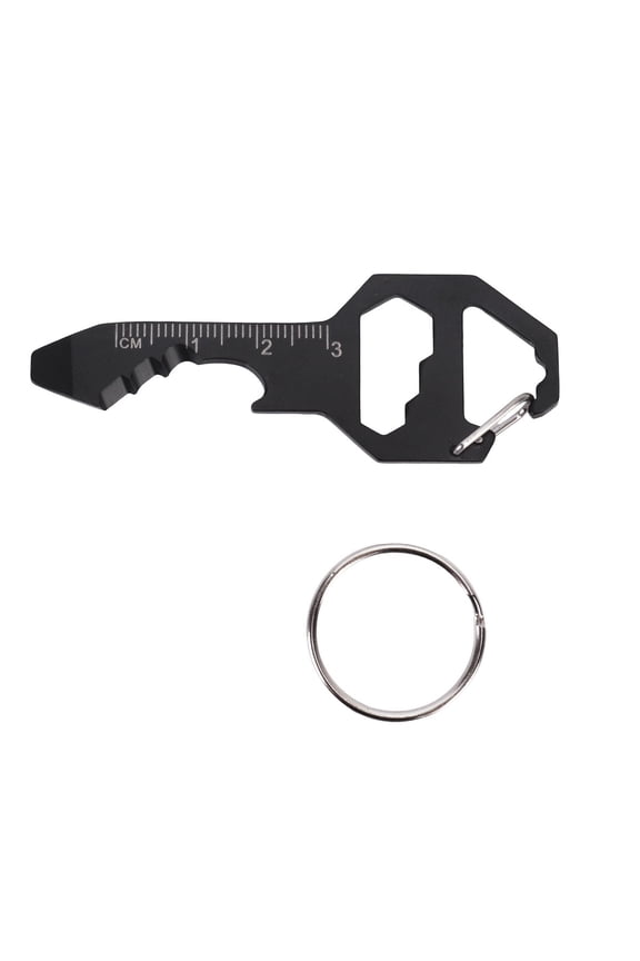 EDC Multi-tool Card Keychain Bottle Opener and Hex Wrench, Portable Pocket Screwdriver Mini Utility Gear for Outdoor Survival Camping and Daily Carry Gadget #849 Black