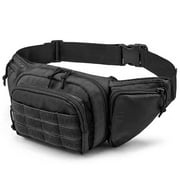 EDC Range Carry Fanny Pack Bag Waist Pouch with Adjustable Strap (Black)