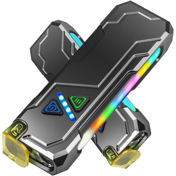 EDC Rechargeable Flat Flashlight 1000 Lumens LED/UV/RGB Flashlights, LED Rechargeable Flashlight Multi-Flashlights for Outdoors, Hiking, Working, Cycling