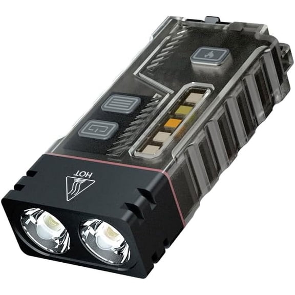 EDC Small Powerful Flashlight with arc Lighter and Alarm Magnet Clip on,Super Bright 1000 LM, USB C Rechargeable LED Keychain Pocket Flash Light with COB Side Light (Black)