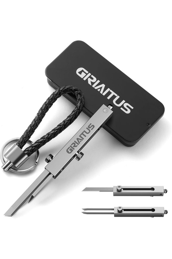 EDC Tweezers Precision Pocket Knife 2 in1 Keychain Multitool Knives Retractable Premium Anti-Static for Splinters, Craft, Jewelry, Soldering, Outdoor, Laboratory Work (Silver)