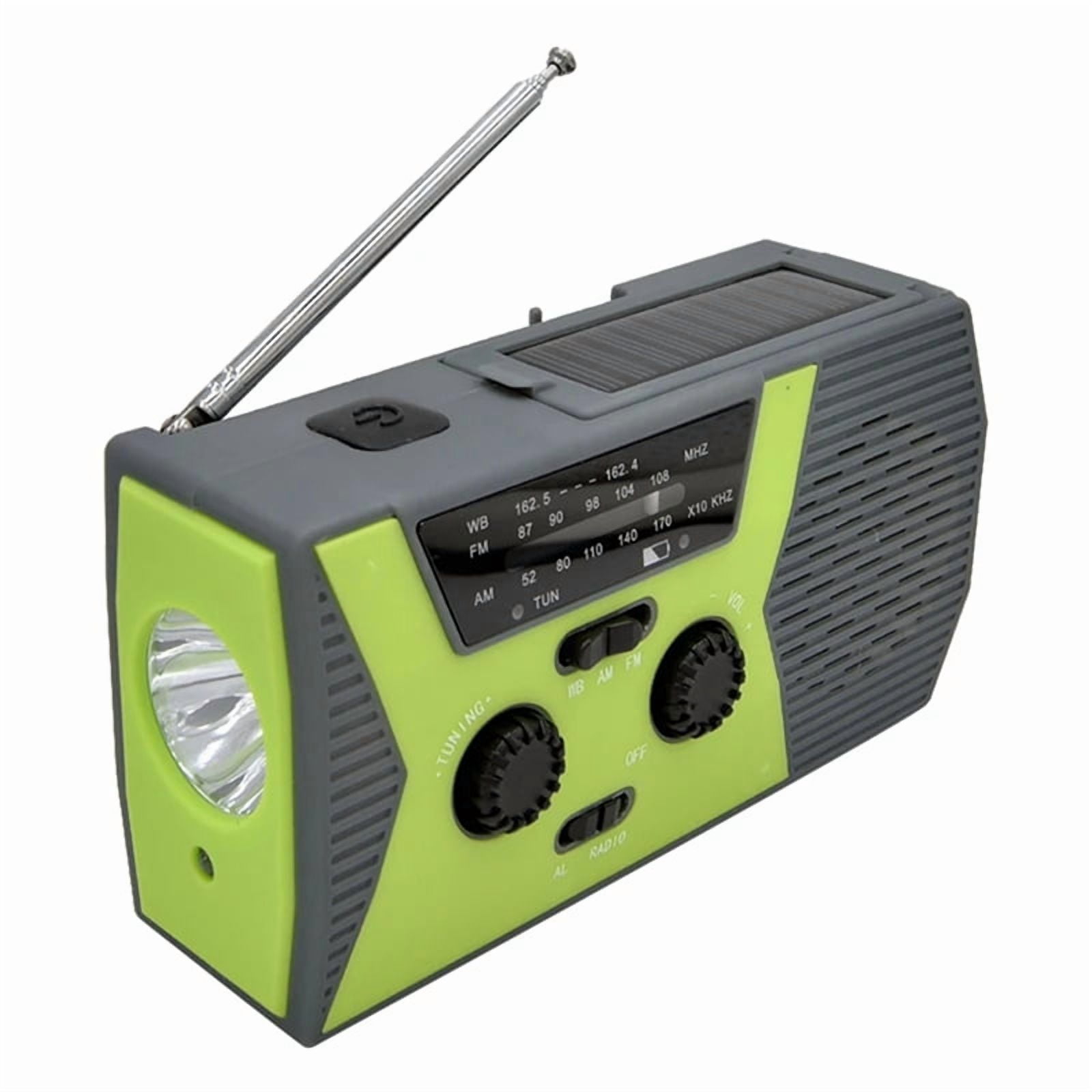 USB Phone Emergency Charger Solar Hand Crank Portable Weather Radio for Outdoor Charger Camping Equipment Tool Green