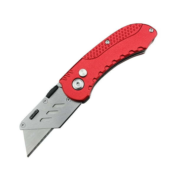 EDC Utility Knife with Pocket Clip, Heavy Duty Box Cutter, Quick Change Blades, Lightweight Aluminium Body for Cartons, Cardboard and Boxes