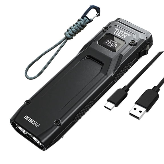 EDC23 SABER Ultra Slim Pocket Tactical EDC Flashlight -2500 Lumens W/ Eco-Sensa