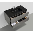 thumbnail image 1 of EDD Cement Gray Wall Mount Vanity With A Integrated Black Sink, 1 of 19