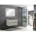 thumbnail image 1 of EDD Cement Gray Wall Mount Vanity With A Integrated Black Sink, 1 of 19