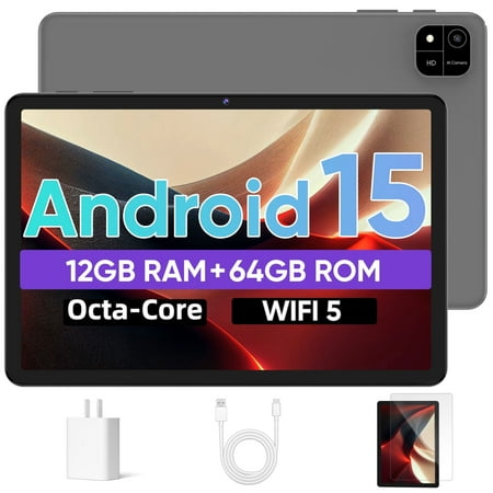 EDDBNi 10 inch Tablet Android 15 Tablets, Octa-Core Tablet PC, 4GB RAM, 64GB ROM, 1TB Expand, 6000mAh, 1280x800 HD Touch Screen, 5MP+8MP, Wifi, Dual Camera