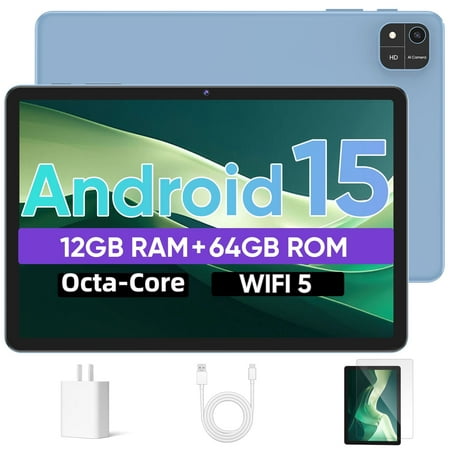EDDBNi 10 inch Tablet Android 15 Tablets, Octa-Core Tablet PC, 4GB RAM, 64GB ROM, 1TB Expand, 6000mAh, 1280x800 HD Touch Screen, 5MP+8MP, Wifi, Dual Camera