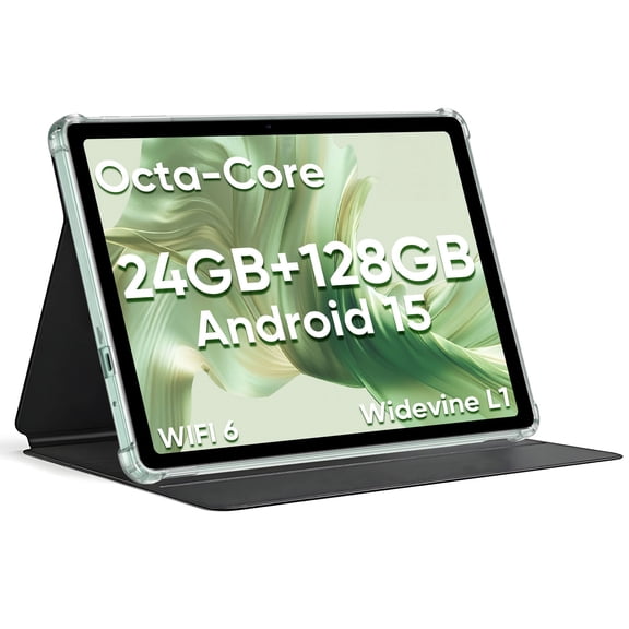 EDDBNi Android 15 Tablet ,10.1inch Tablets, Octa Core, 24GB RAM +128GB ROM ( 1 TB Expand ), FHD IPS 1280 * 800,6000mAh Battery, 2.4/5Ghz WiFi,GPS,Widevine L1,Split Screen