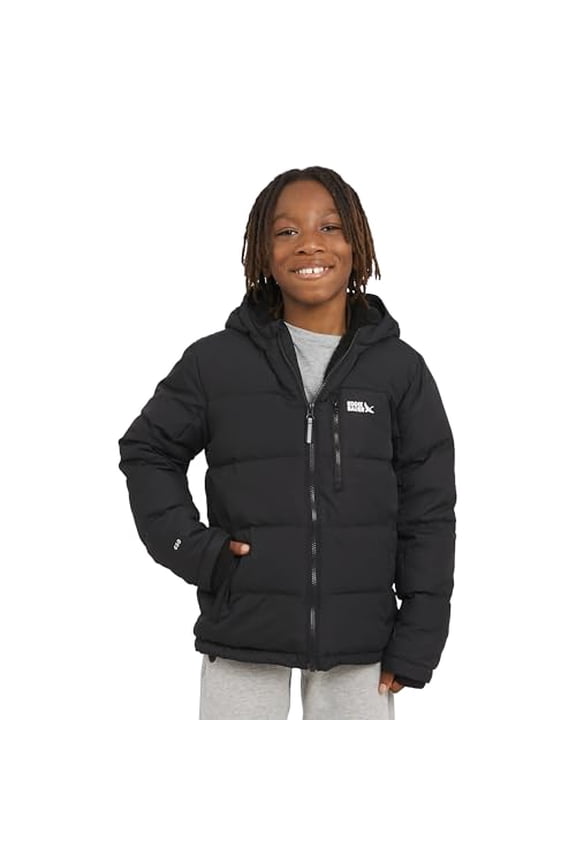 BOYS CLASSIC HEAVYWEIGHT FUR LINED HOODED JACKET MEDIUM - BLACK