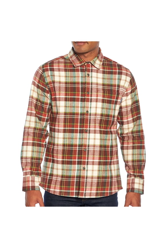 Bristol Men's Flannel Shirt in Rust, S