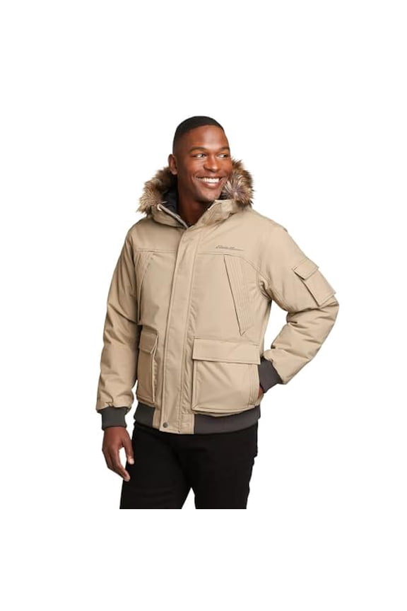 MEN SUPERIOR DOWN WATERPROOF BOMBER JACKET LIGHT KHAKI MEN'S L