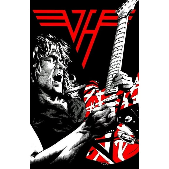 EDDIE VAN HALEN PROMO POSTER WALL ART PRINT ARTIST RENDITION IS es 11 x 17 Inch Poster
