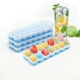 thumbnail image 1 of EDEFISY Ice Cube Tray with Lid 4 Pack, Easy Release Stackable Ice Trays for Freezer with Lid for Drink, Cocktail, Baby Food, Blue, 1 of 6