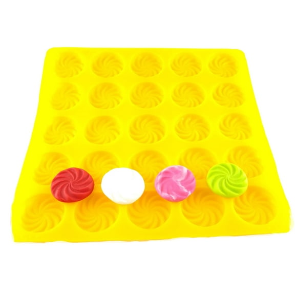 EDELAINE'S Swirl 25 Cavity Silicone Molds for Cream Cheese Mints , Chocolate