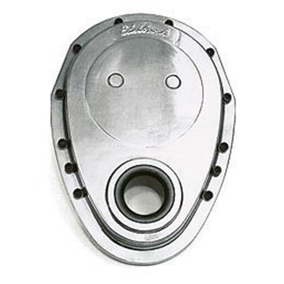 EDELBROCK 4240 Aluminum Timing Cover - Small, Black