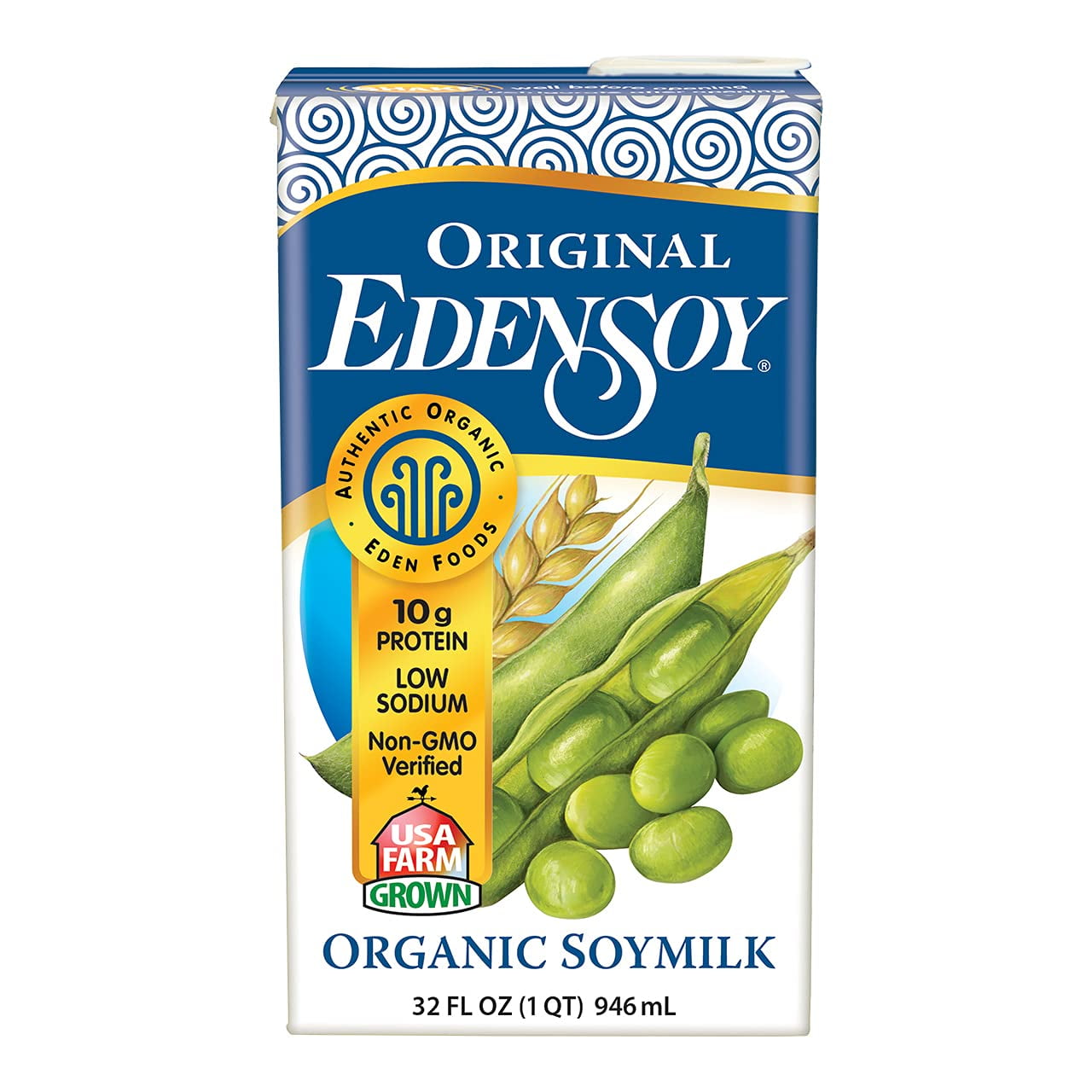 EDEN Organic Edensoy Original Soymilk, NonGMO, USA whole soy, non