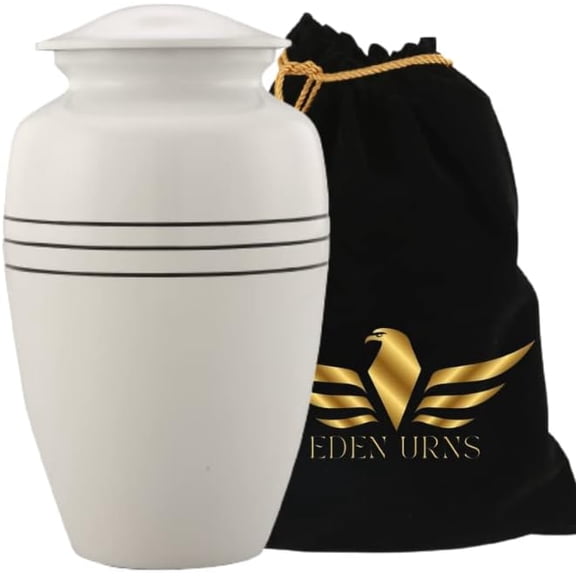 EDEN URNS -Ashes Keepsake Urn | Cremation Urns | URNS for Ashes | Beautiful URN for Ashes for Adults | Unique URNS (White)