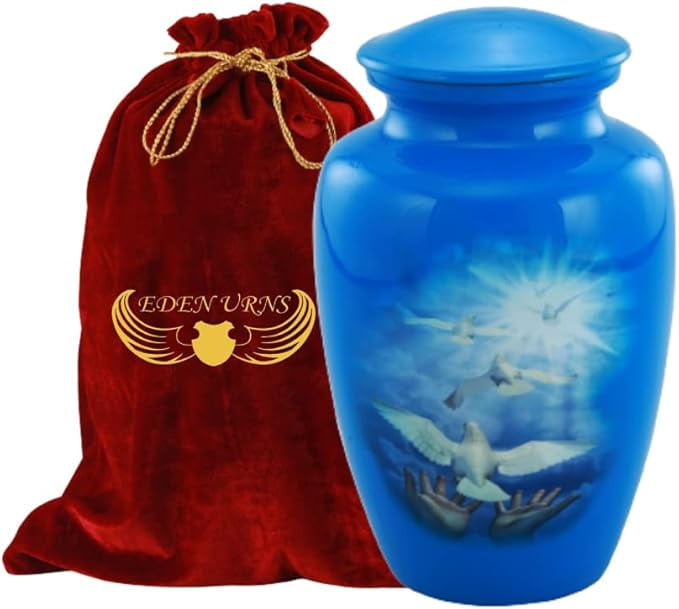 EDEN URNS for Human Ashes Memorial urn Funeral Cremation Urns Doves of Paradise (Aluminum)…
