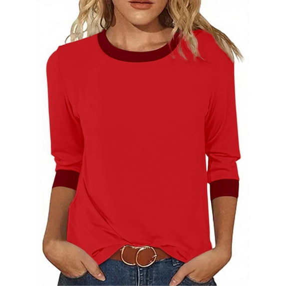EDFBUYKRS Blouses for Women Puff Long Sleeve V Neck Tunic Tops Boho Dressy Casual Chiffon Shirts L