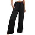 thumbnail image 1 of EDFBUYKRS Cargo Pants Women High Waist Petite Women's Pants Fashion Pants for Women Casual Bottom Pockets High Waist Sporty Gym Athletic Fit Jogger Pants Trousers Wide Leg Sweatpants L, 1 of 5