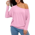 thumbnail image 1 of EDFBUYKRS Crewneck Sweatshirt Tube Tops Solid Color Blouses Long Sleeve Shirts Basic Tees Pullover Crop Tops Tops Basic Tees Womens Dress Tops L, 1 of 5