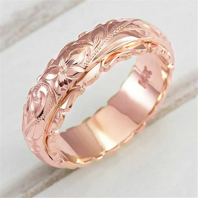 EDFBUYKRS Everyday Mens Wedding Ring Wooden Rose Gold Rose Rings