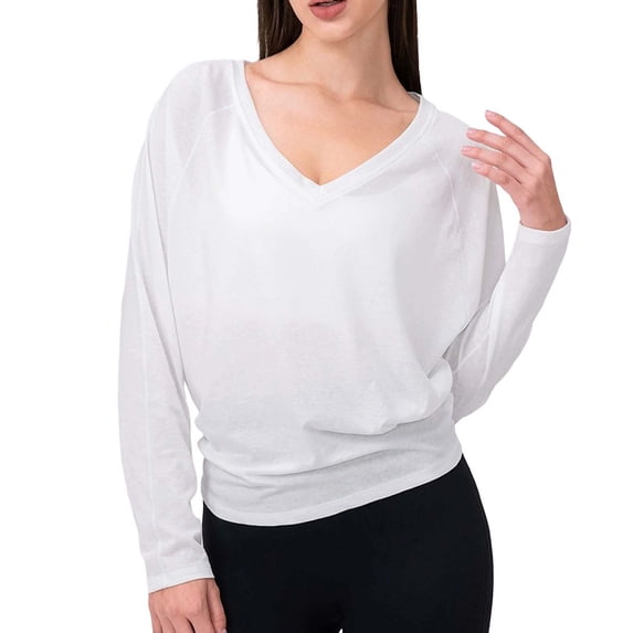 EDFBUYKRS Fall Blouses for Women V Neck Dressy Casual Eyelet Shirts Long Sleeve Button Tops M