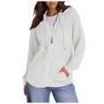 thumbnail image 1 of EDFBUYKRS Female Long Sleeve Hoodie Women Fashion Solid Color Long Sleeve Loose Fit Casual Zipper Front Pocket Hooded Sweatshirt Jacket Outerwear for Daily Wear Xxl, 1 of 5