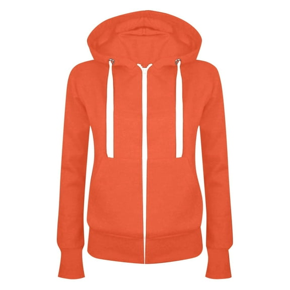 EDFBUYKRS Female Long Sleeve Hoodie Women Long Sleeve Patchwork Solid Color Hooded Zipper Casual Sport Coat for Everyday Wear and Comfortable Outerwear Style S