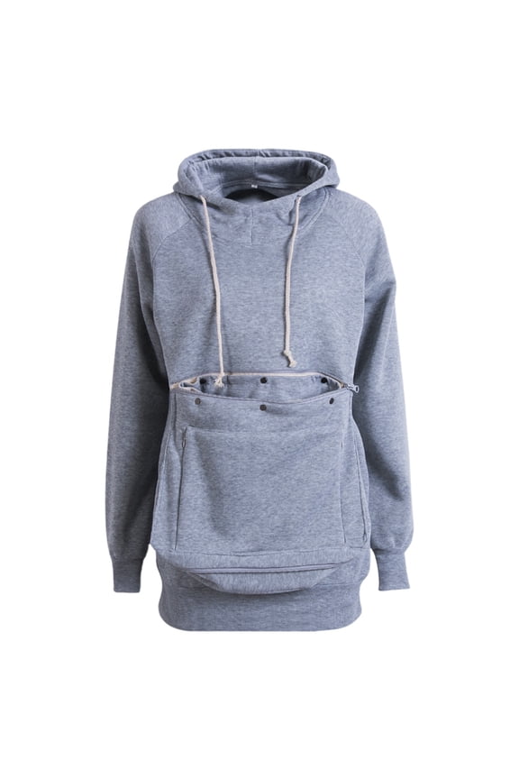 Female Long Sleeve Hoodie Women's Pet Hoodie with Large Front Pocket for Cat and Dog Comfortable Hooded Sweatshirt L