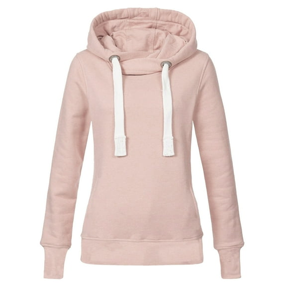 EDFBUYKRS Female Long Sleeve Hoodie Women's Solid Color Slouchy Hoodie Pullover Casual Thick Blouse Top Long Sleeve Comfortable Sweatshirt for Everyday Wear Xxl