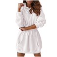 thumbnail image 1 of EDFBUYKRS Female Long Sleeve Hoodie Women's Street Fashion Long Sleeve Hooded Zipper Sweatshirt Dress Casual Solid Color Warm Top for Everyday Wear Xl, 1 of 6