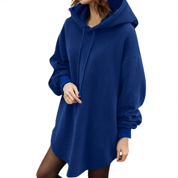 EDFBUYKRS Female Long Sleeve Hoodie Womens Oversized Velvet Hooded Sweatshirt Soft Lightweight Pullover Cozy Casual Winter Hoodie Comfortable Loose Fit Fall Clothes M