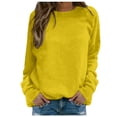 thumbnail image 1 of EDFBUYKRS Female Long Sleeve Sweatshirt Crewneck Sweatshirts for Women No Hood Fall Casual Long Sleeve Pullover Tops Loose Sweatshirt with Pocket Size L, 1 of 5
